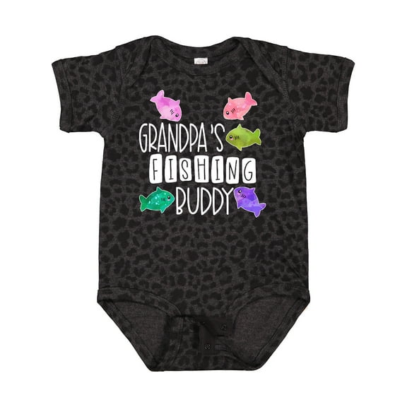 Inktastic Grandpa's Fishing Buddy with Colorful Fish Boys or Girls Baby Bodysuit