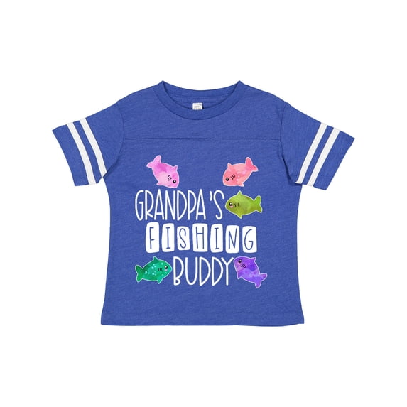 Inktastic Grandpa's Fishing Buddy with Colorful Fish Boys or Girls Toddler T-Shirt