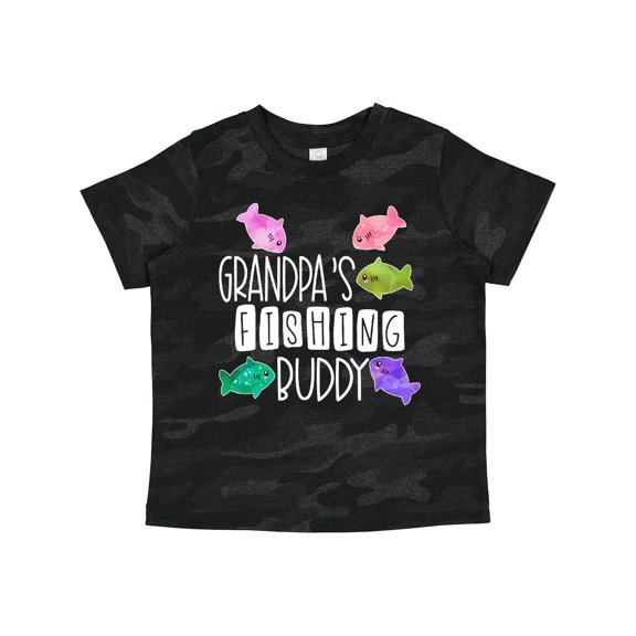 Inktastic Grandpa's Fishing Buddy with Colorful Fish Boys or Girls Toddler T-Shirt