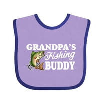 Inktastic Grandpa's Fishing Buddy with White Text Boys Baby Bib