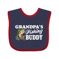 thumbnail image 1 of Inktastic Grandpa's Fishing Buddy with White Text Boys Baby Bib, 1 of 4