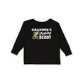 thumbnail image 1 of Inktastic Grandpa's Fishing Buddy with White Text Boys Long Sleeve Toddler T-Shirt, 1 of 5