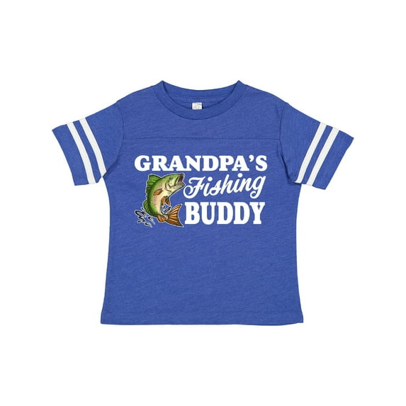 Inktastic Grandpa's Fishing Buddy with White Text Boys Toddler T-Shirt