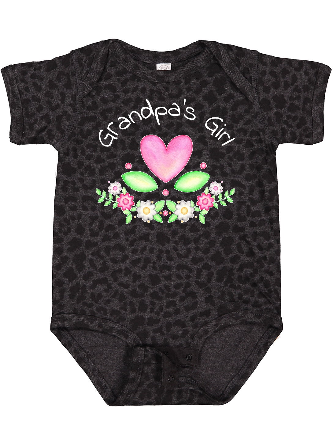 Inktastic Grandpa's Girl Heart Flowers Girls Baby Bodysuit