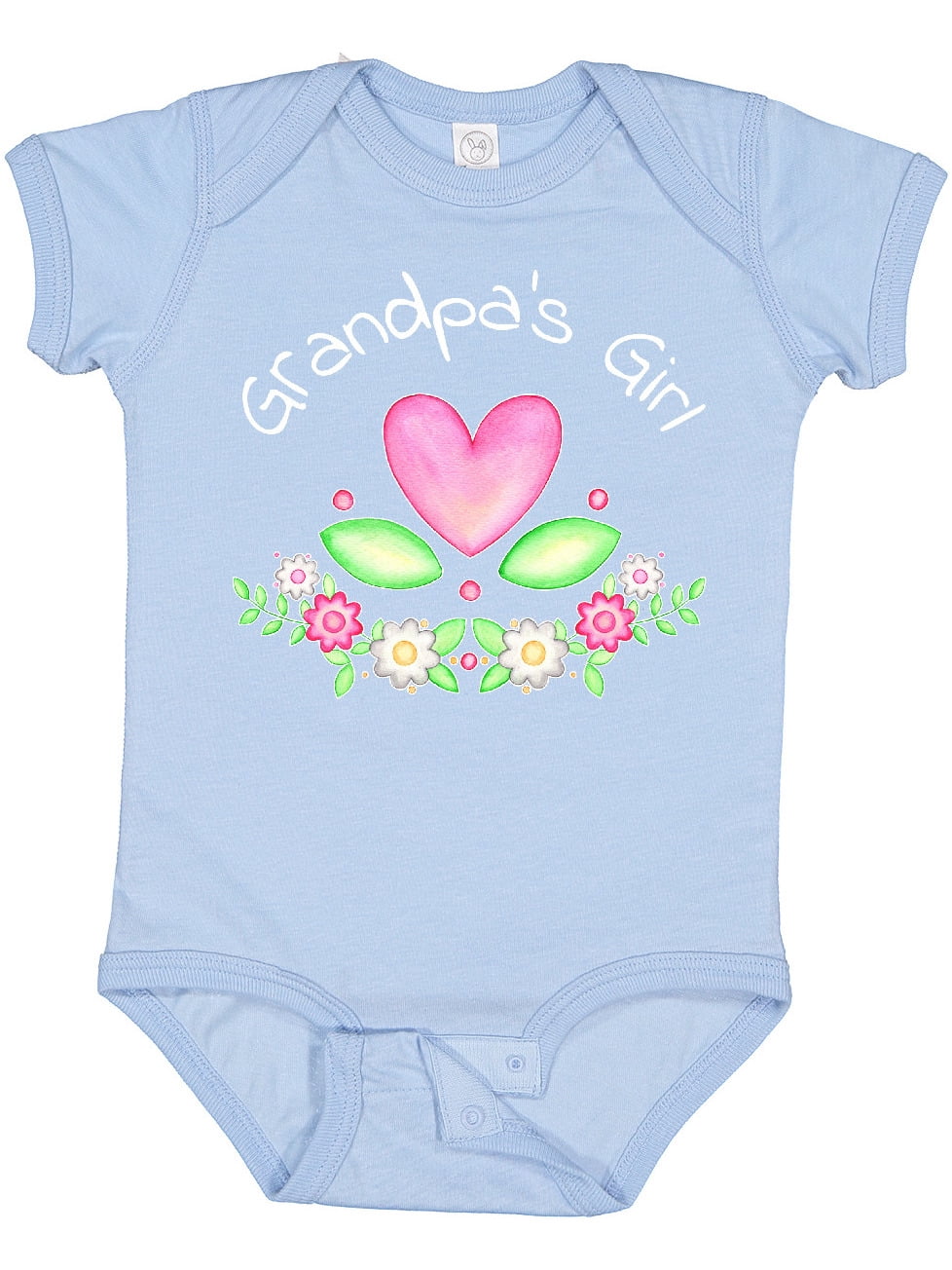 Inktastic Grandpa's Girl Heart Flowers Girls Baby Bodysuit