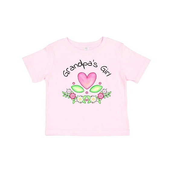 Inktastic Grandpa's Girl Heart Flowers Girls Baby T-Shirt