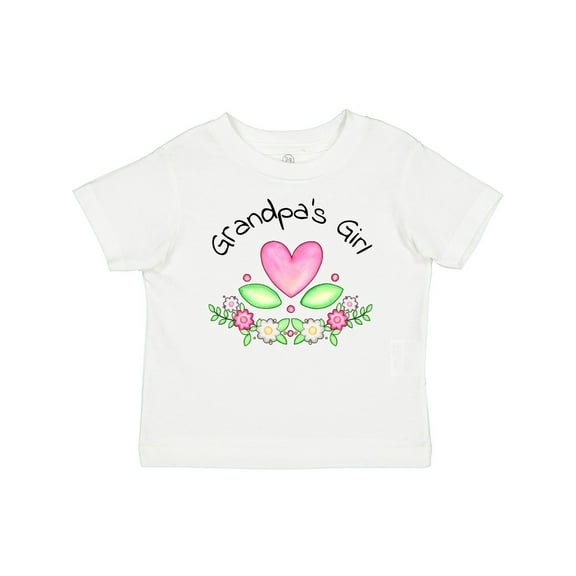 Inktastic Grandpa's Girl Heart Flowers Girls Baby T-Shirt