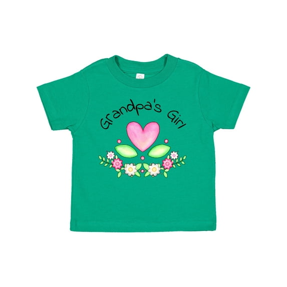 Inktastic Grandpa's Girl Heart Flowers Girls Toddler T-Shirt