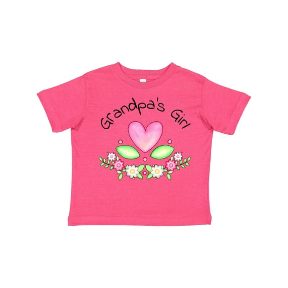 Inktastic Grandpa's Girl Heart Flowers Girls Toddler T-Shirt