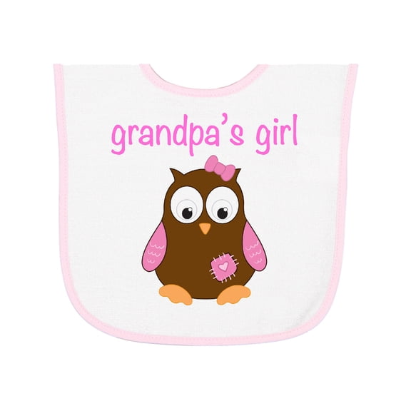 Inktastic Grandpa's Girl Owl Baby Terry Cloth Bib