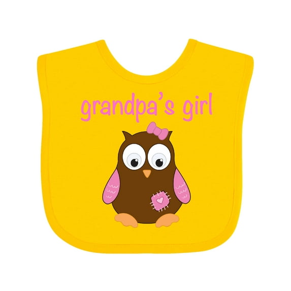 Inktastic Grandpa's Girl Owl Girls Baby Bib