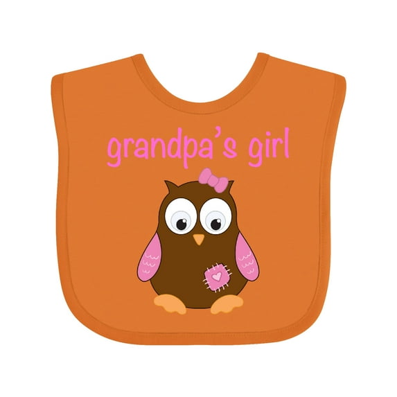 Inktastic Grandpa's Girl - Owl Girls Baby Bib