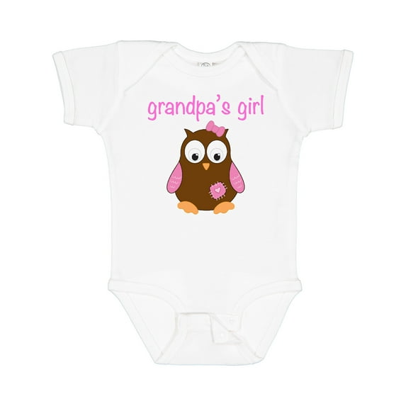 Inktastic Grandpa's Girl - Owl Girls Baby Bodysuit