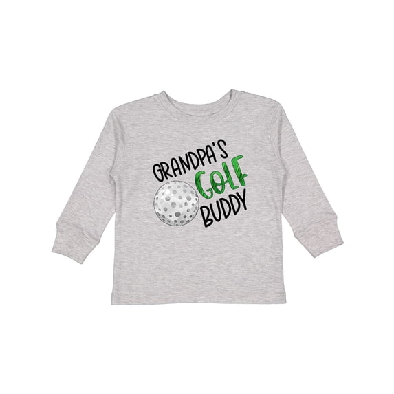 Inktastic Grandpa's Golf Buddy with Golf Ball Boys or Girls Long Sleeve Toddler T-Shirt