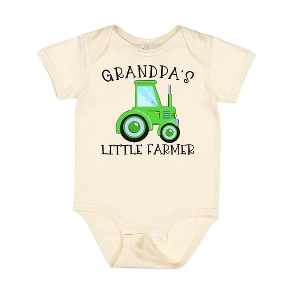 Inktastic Grandpa's Little Farmer Green Tractor Boys or Girls Baby Bodysuit