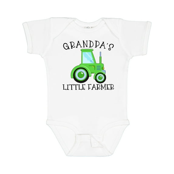 Inktastic Grandpa's Little Farmer Green Tractor Boys or Girls Baby Bodysuit