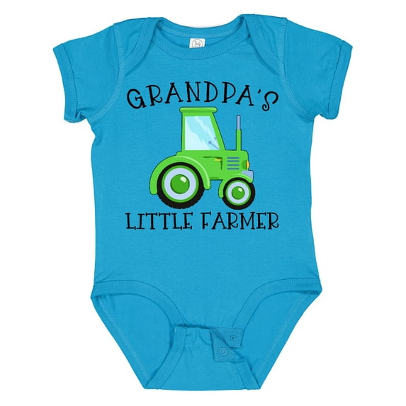 Inktastic Grandpa's Little Farmer Green Tractor Boys or Girls Baby Bodysuit