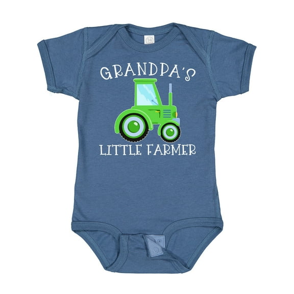Inktastic Grandpa's Little Farmer- Green Tractor Boys or Girls Baby Bodysuit