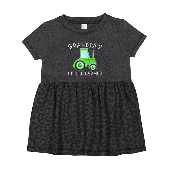 Inktastic Grandpa's Little Farmer Green Tractor Girls Baby Dress