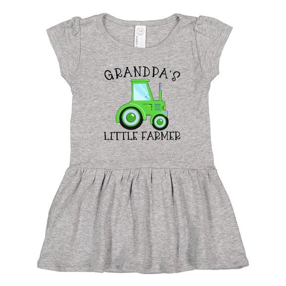 Inktastic Grandpa's Little Farmer- Green Tractor Girls Toddler Dress