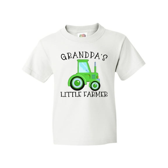 Inktastic Grandpa's Little Farmer- Green Tractor Youth T-Shirt
