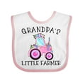 thumbnail image 1 of Inktastic Grandpa's Little Farmer- Pink Tractor and Flowers Boys or Girls Baby Bib, 1 of 4