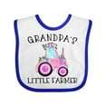 thumbnail image 1 of Inktastic Grandpa's Little Farmer- Pink Tractor and Flowers Boys or Girls Baby Bib, 1 of 4