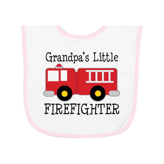 Inktastic Grandpa's Little Firefighter Baby Terry Cloth Bib
