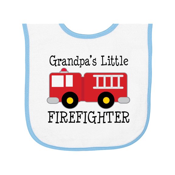 Inktastic Grandpa's Little Firefighter Baby Terry Cloth Bib