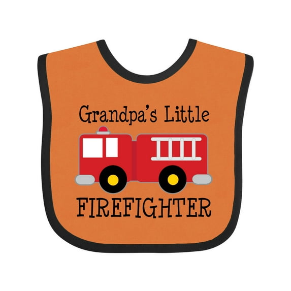Inktastic Grandpa's Little Firefighter Boys Baby Bib