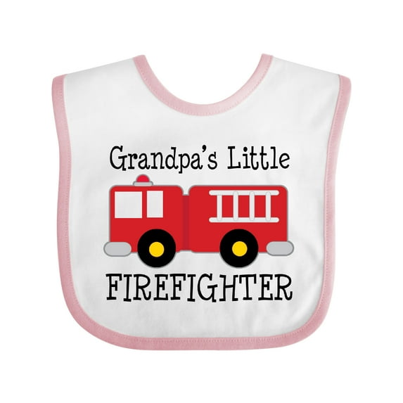 Inktastic Grandpa's Little Firefighter Boys Baby Bib