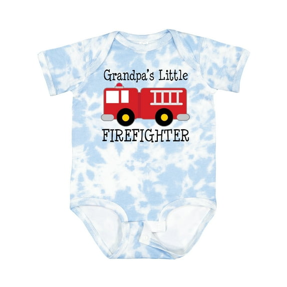 Inktastic Grandpa's Little Firefighter Boys Baby Bodysuit