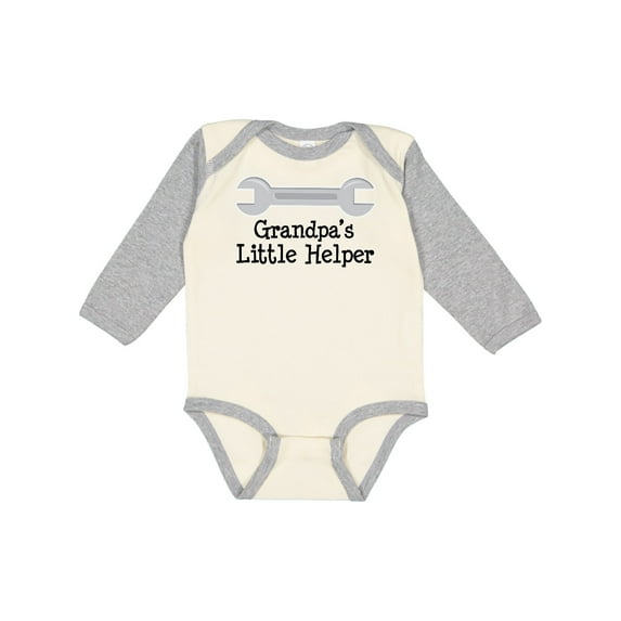 Inktastic Grandpa's Little Helper Boys or Girls Long Sleeve Baby Bodysuit
