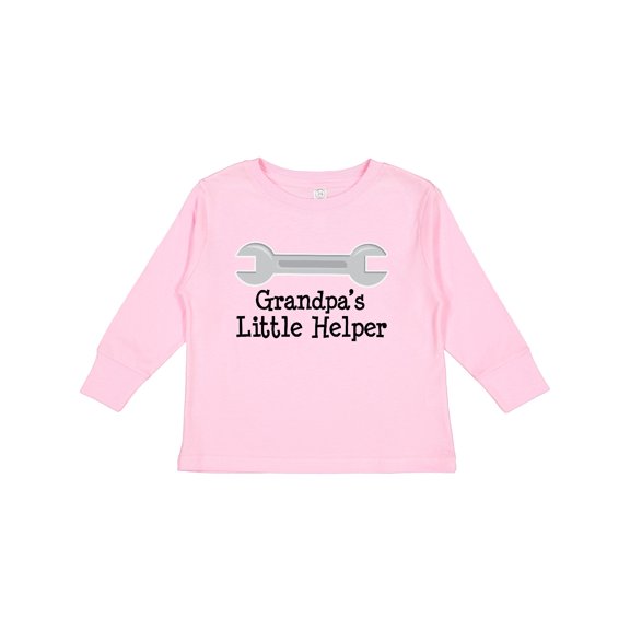 Inktastic Grandpa's Little Helper Boys or Girls Long Sleeve Toddler T-Shirt