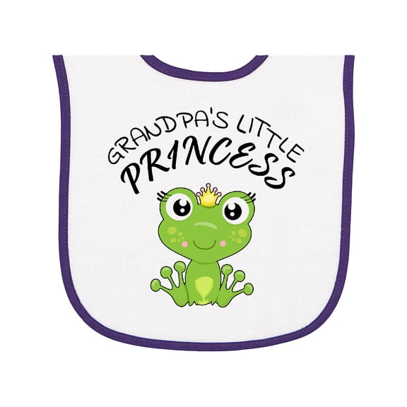 Inktastic Grandpa's Little Princess Cute Frog Baby Terry Cloth Bib