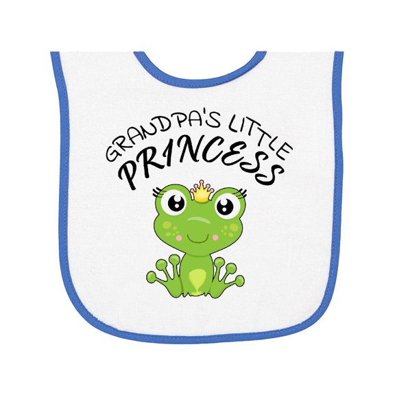 Inktastic Grandpa's Little Princess Cute Frog Baby Terry Cloth Bib