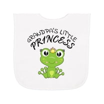 Inktastic Grandpa's Little Princess Cute Frog Baby Terry Cloth Bib