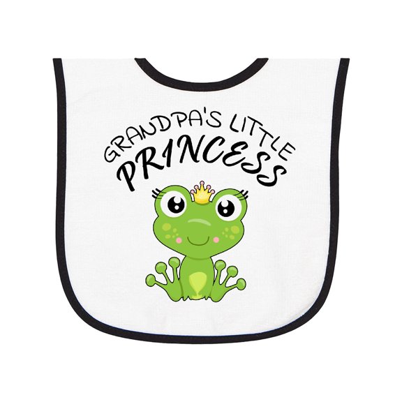Inktastic Grandpa's Little Princess Cute Frog Baby Terry Cloth Bib