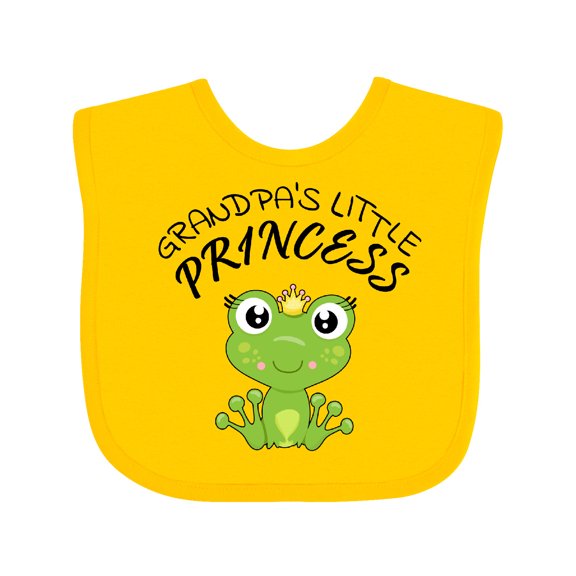 Inktastic Grandpa's Little Princess Cute Frog Girls Baby Bib