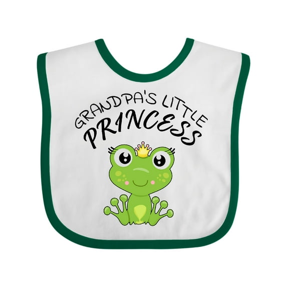 Inktastic Grandpa's Little Princess Cute Frog Girls Baby Bib
