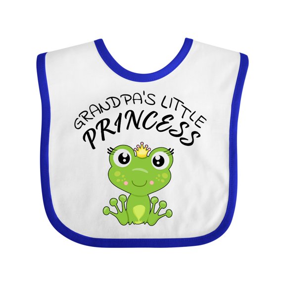 Inktastic Grandpa's Little Princess Cute Frog Girls Baby Bib