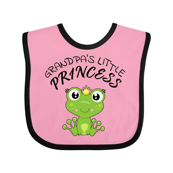 Inktastic Grandpa's Little Princess Cute Frog Girls Baby Bib