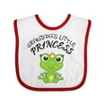 thumbnail image 1 of Inktastic Grandpa's Little Princess Cute Frog Girls Baby Bib, 1 of 4