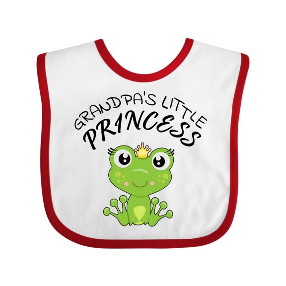 Inktastic Grandpa's Little Princess Cute Frog Girls Baby Bib
