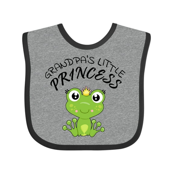 Inktastic Grandpa's Little Princess Cute Frog Girls Baby Bib