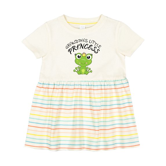 Inktastic Grandpa's Little Princess Cute Frog Girls Baby Dress