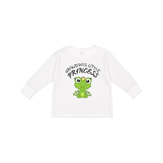 Inktastic Grandpa's Little Princess- cute frog Girls Long Sleeve Toddler T-Shirt