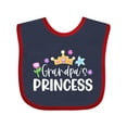 thumbnail image 1 of Inktastic Grandpa's Princess Crown and Flowers Girls Baby Bib, 1 of 4