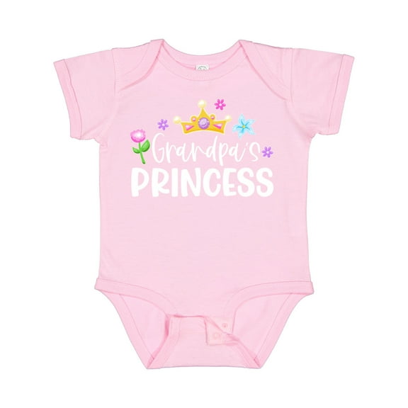 Inktastic Grandpa's Princess Crown and Flowers Girls Baby Bodysuit