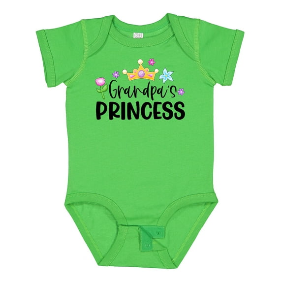 Inktastic Grandpa's Princess Crown and Flowers Girls Baby Bodysuit